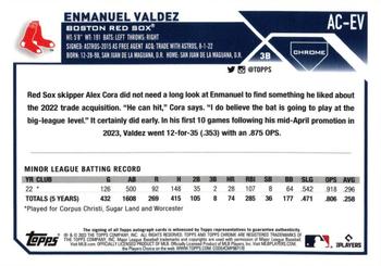 2023 Topps Chrome Update - Autographs #AC-EV Enmanuel Valdez Back