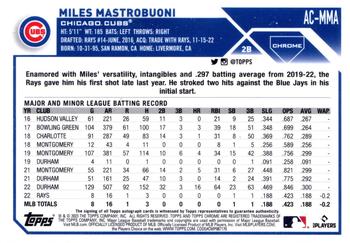 2023 Topps Chrome Update - Autographs #AC-MMA Miles Mastrobuoni Back