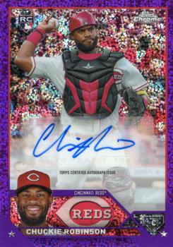 2023 Topps Chrome Update - Autographs Purple Speckle #AC-CR Chuckie Robinson Front
