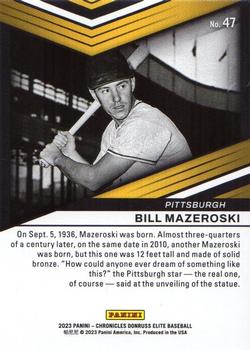 2023 Panini Chronicles - Elite #47 Bill Mazeroski Back