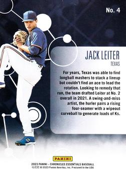 2023 Panini Chronicles - Essentials #4 Jack Leiter Back
