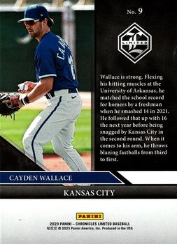 2023 Panini Chronicles - Limited #9 Cayden Wallace Back