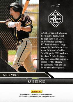 2023 Panini Chronicles - Limited #17 Nick Vogt Back