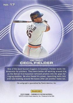 2023 Panini Chronicles - Recon Autographs #17 Cecil Fielder Back