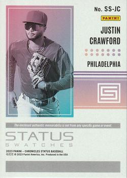 2023 Panini Chronicles - Status Swatches #SS-JC Justin Crawford Back