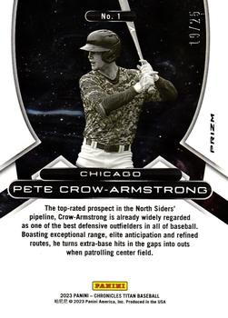 2023 Panini Chronicles - Titan Navy Blue Ice #1 Pete Crow-Armstrong Back