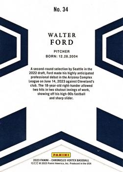 2023 Panini Chronicles - Vertex #34 Walter Ford Back