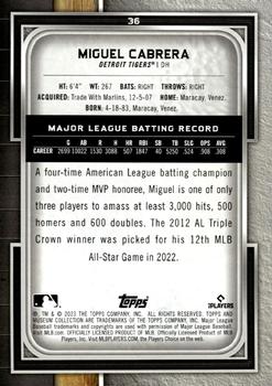 2023 Topps Museum Collection #36 Miguel Cabrera Back