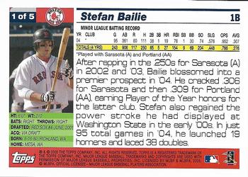 2005 Topps - Boston Red Sox #1 Stefan Bailie Back
