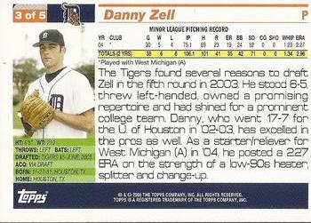 2005 Topps - Detroit Tigers #3 Danny Zell Back