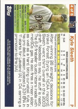 2005 Topps - Detroit Tigers #4 Kyle Sleeth Back