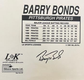 1992 L&K Decals - Statistic Backs #2 Barry Bonds Back