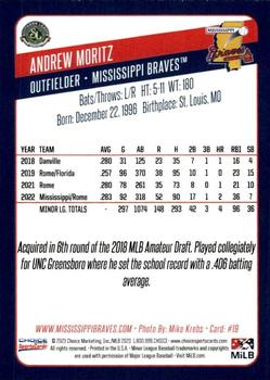2023 Choice Mississippi Braves #19 Andrew Moritz Back