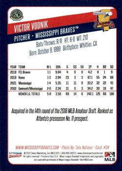 2023 Choice Mississippi Braves #34 Victor Vodnik Back