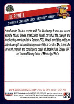 2023 Choice Mississippi Braves #38 Joe Powell Back