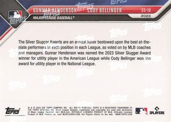 2023 Topps Now Silver Slugger Awards #SS-10 Gunnar Henderson / Cody Bellinger Back