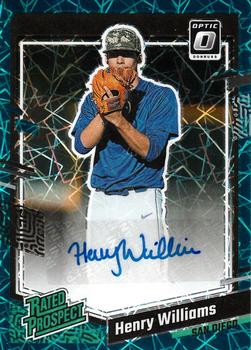 2023 Donruss - Optic Rated Prospects Signatures Teal Velocity #RPS-HW Henry Williams Front
