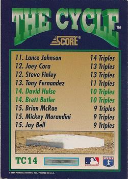 1994 Score - The Cycle #TC14 David Hulse / Brett Butler Back