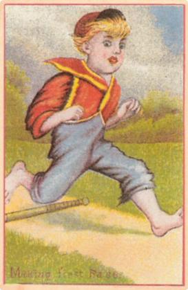 1880 Young Boy Baseball Comics (H804-12) #NNO Making First Base. Front