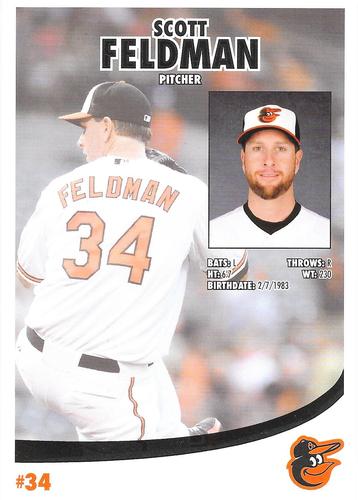 2013 Baltimore Orioles Photocards #NNO Scott Feldman Back