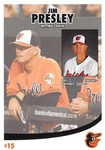 2013 Baltimore Orioles Photocards #NNO Jim Presley Back