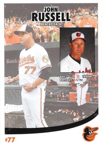 2013 Baltimore Orioles Photocards #NNO John Russell Back