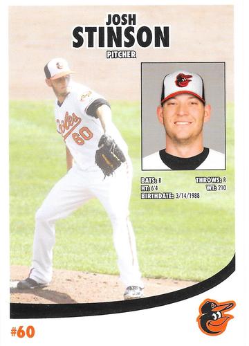 2013 Baltimore Orioles Photocards #NNO Josh Stinson Back