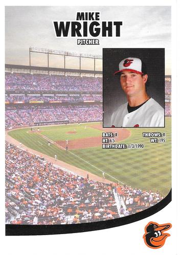 2013 Baltimore Orioles Photocards #NNO Mike Wright Back