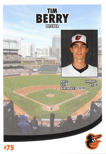 2014 Baltimore Orioles Photocards #NNO Tim Berry Back