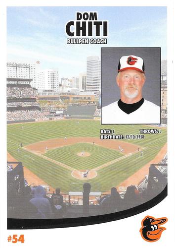 2014 Baltimore Orioles Photocards #NNO Dom Chiti Back