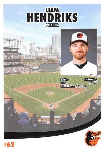 2014 Baltimore Orioles Photocards #NNO Liam Hendriks Back