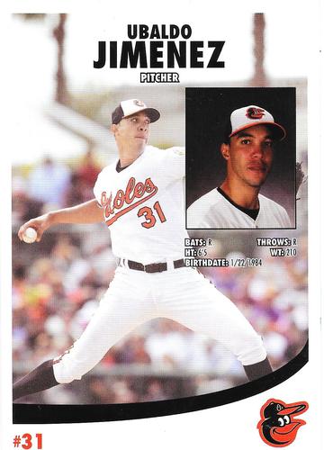 2014 Baltimore Orioles Photocards #NNO Ubaldo Jimenez Back
