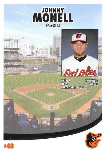 2014 Baltimore Orioles Photocards #NNO Johnny Monell Back