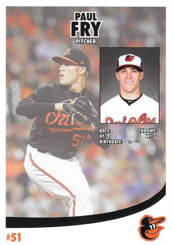 2018 Baltimore Orioles Photocards #NNO Paul Fry Back