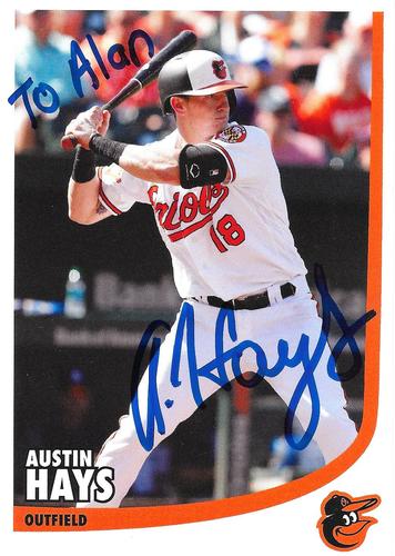 2018 Baltimore Orioles Photocards #NNO Austin Hays Front