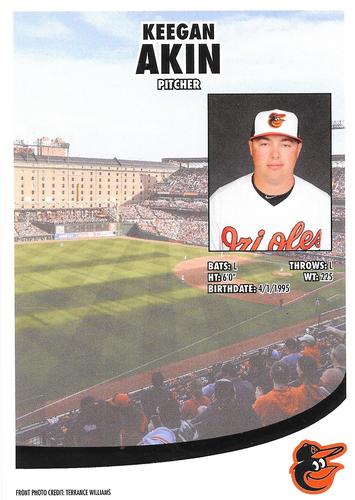 2019 Baltimore Orioles Photocards #NNO Keegan Akin Back