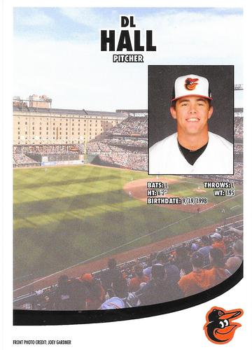 2019 Baltimore Orioles Photocards #NNO DL Hall Back