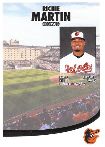 2019 Baltimore Orioles Photocards #NNO Richie Martin Back
