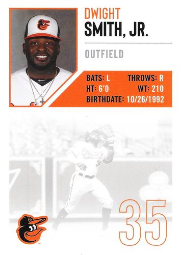 2020 Baltimore Orioles Photocards #NNO Dwight Smith Jr. Back