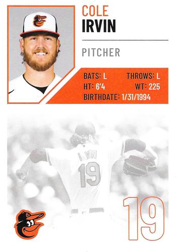 2023 Baltimore Orioles Photocards #NNO Cole Irvin Back