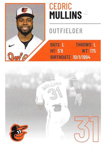 2023 Baltimore Orioles Photocards #NNO Cedric Mullins Back