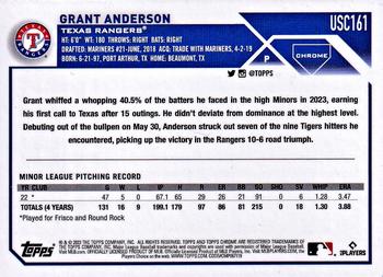 2023 Topps Chrome Update - Pink #USC161 Grant Anderson Back