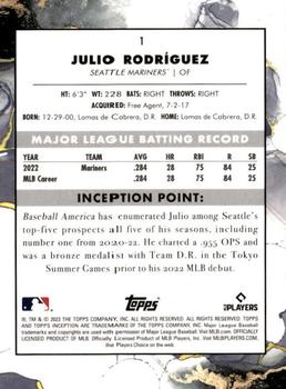 2023 Topps Inception #1 Julio Rodríguez Back