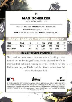 2023 Topps Inception #14 Max Scherzer Back