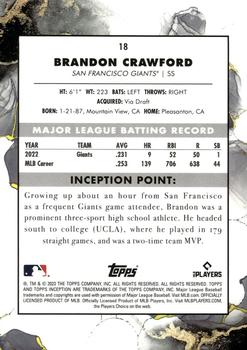 2023 Topps Inception #18 Brandon Crawford Back