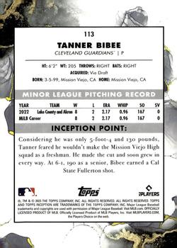 2023 Topps Inception #113 Tanner Bibee Back