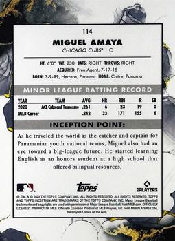 2023 Topps Inception #114 Miguel Amaya Back