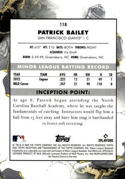 2023 Topps Inception #118 Patrick Bailey Back
