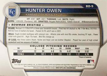 2023 Bowman Draft #BD-5 Hunter Owen Back