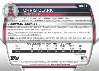 2023 Bowman Draft #BD-31 Chris Clark Back